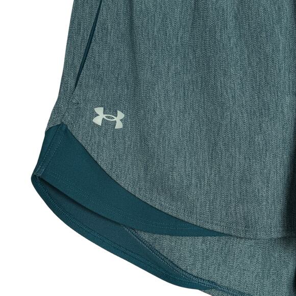 Under Armour Large Play Up 3.0 Twist Shorts Loose Fit Pockets Stretch Teal Women - Picture 2 of 5